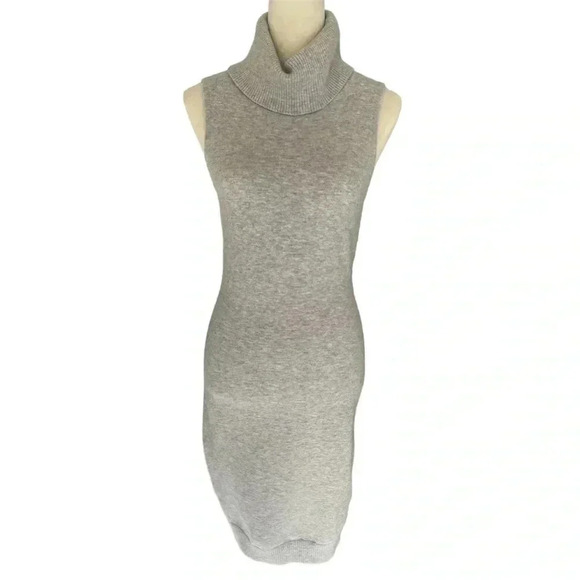 Guess Ama Turtleneck Sleeveless Sweater Dress Heather Light Grey Women Size S - Picture 4 of 7